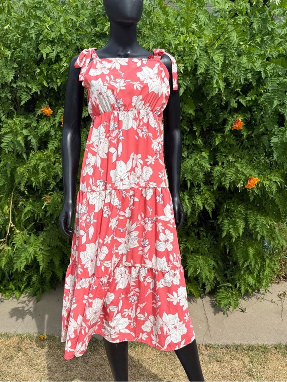 Social Standard by Sanctuary Coral Floral Cottagecore Dress M